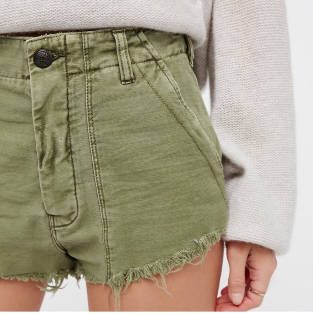 Free people Olive Green micro shorts